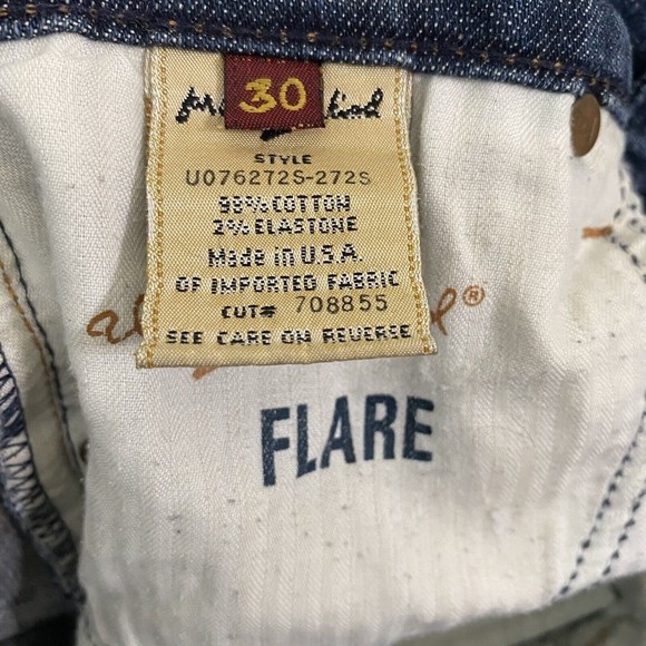 7 For All Mankind Jeans Size 30 Flare Wide Leg Dark Wash Denim - Picture 9 of 11